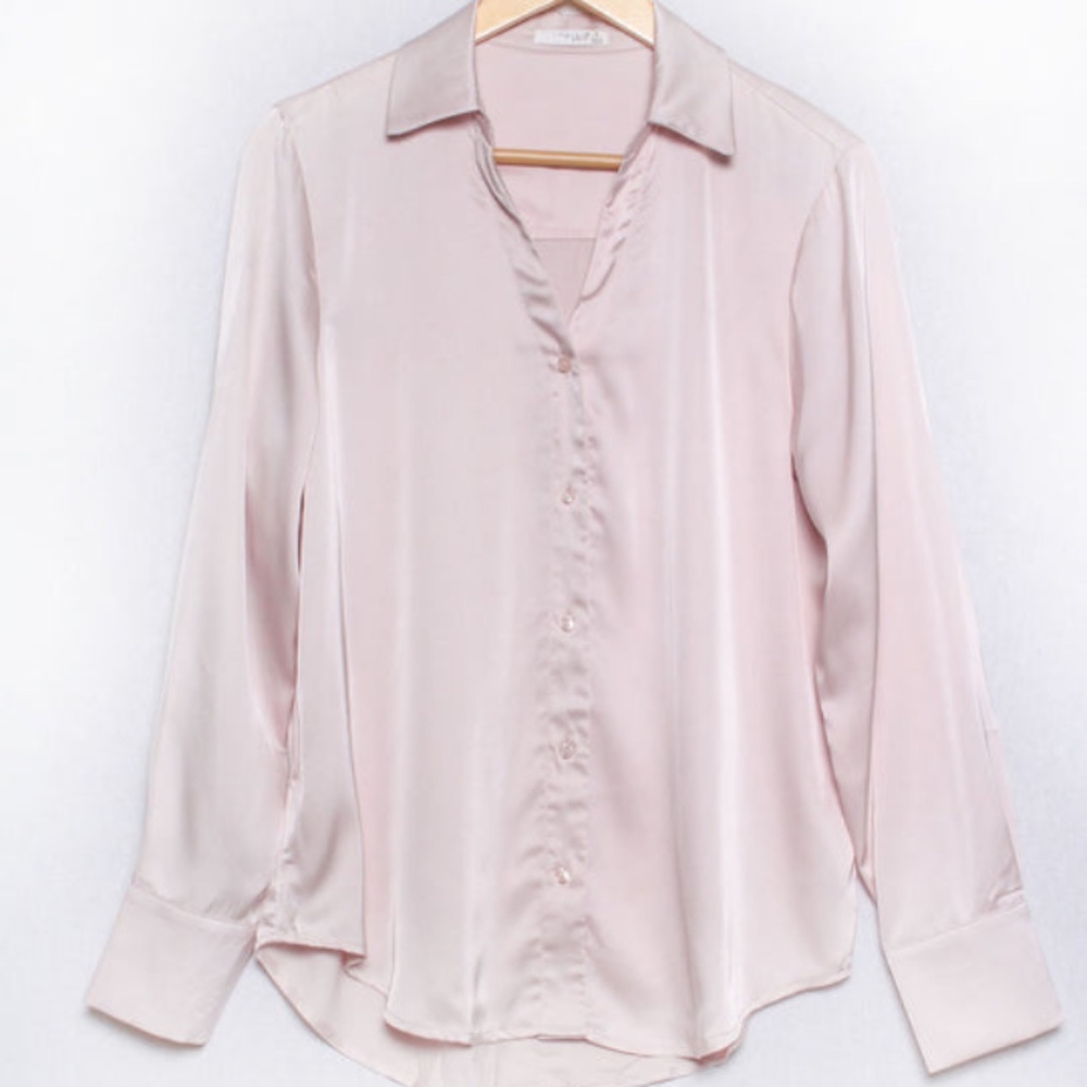 Long Sleeve Satin Blouse